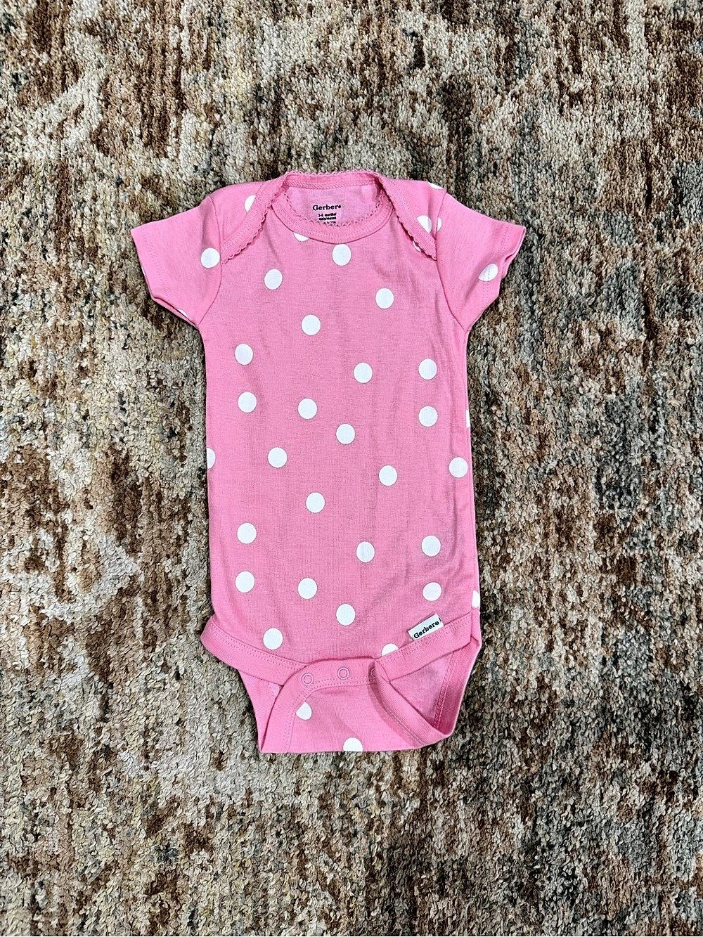 Gerber Pink Polka Dot Baby Onesie